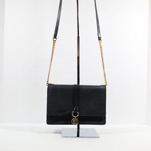 Chloe Alphabet Leather Clutch Bag - Black